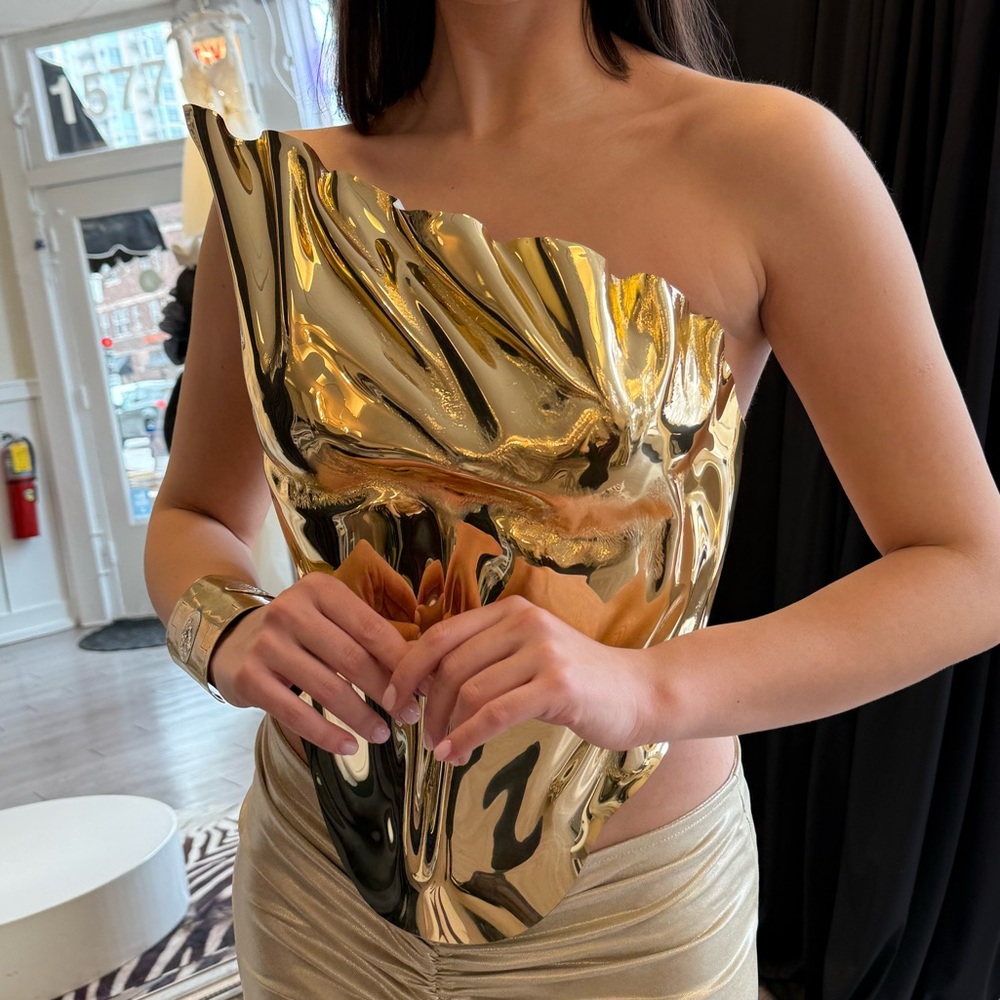 Gold Abstract Sculpture
